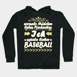 Baseball Mädchen Baseballschläger Frauen Spruch Hoodie